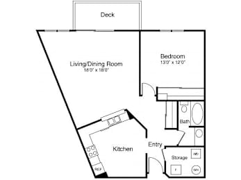 1 bed, 1 bath, 893 sqft, $1,560