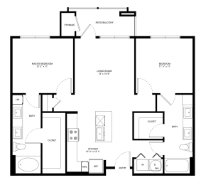 2 beds, 2 baths, 1,031 sqft, $1,607