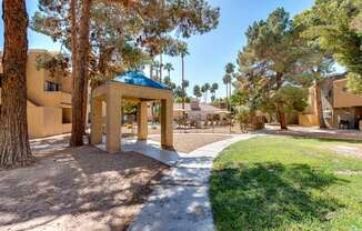 a gazebo at the whispering winds apartments in pearland, tx