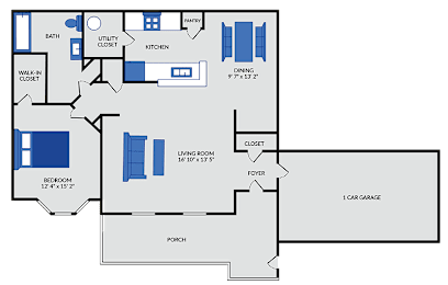 1 bed, 1 bath, 928 sqft, $1,269