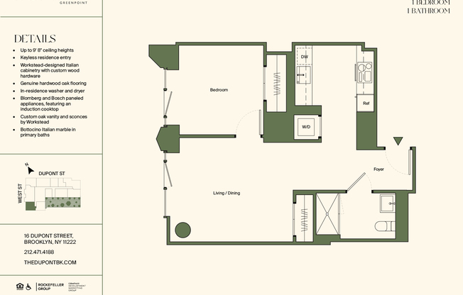 1 bed, 1 bath, $5,295, Unit 16J