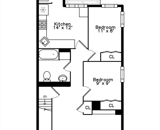 2 beds, 2 baths, 1,000 sqft, $3,500, Unit 1