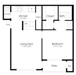 1 bed, 1 bath, 550 sqft, $1,872
