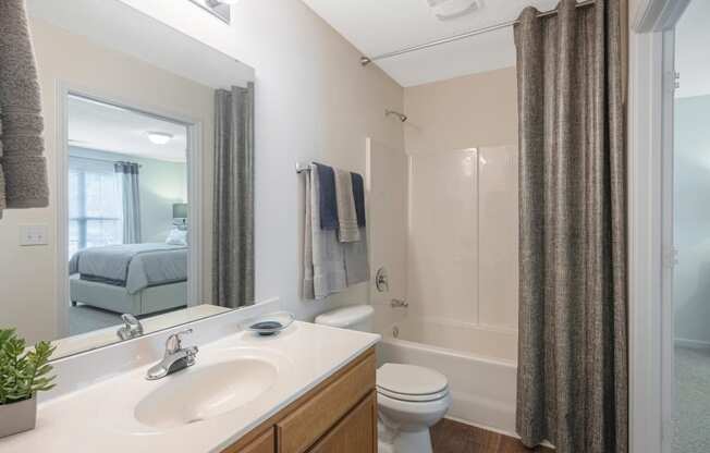 a view of a room with many windows and a tree in it