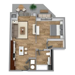 1 bed, 1 bath, 696 sqft, $2,171