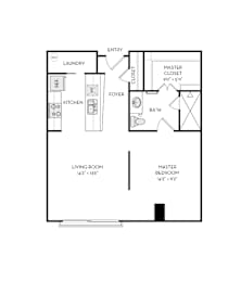 1 bed, 1 bath, 743 sqft, $1,915