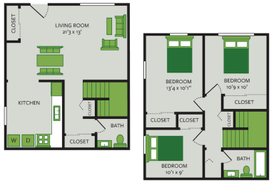 3 beds, 1.5 baths, 1,145 sqft, $1,109