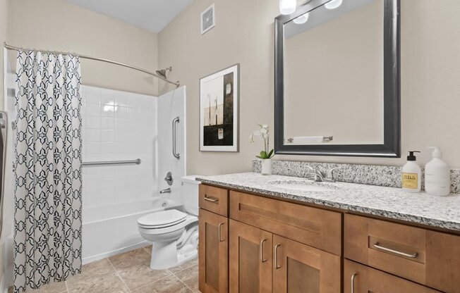 a bathroom with a shower toilet and a sink