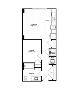 1 bed, 1 bath, 687 sqft, $1,610
