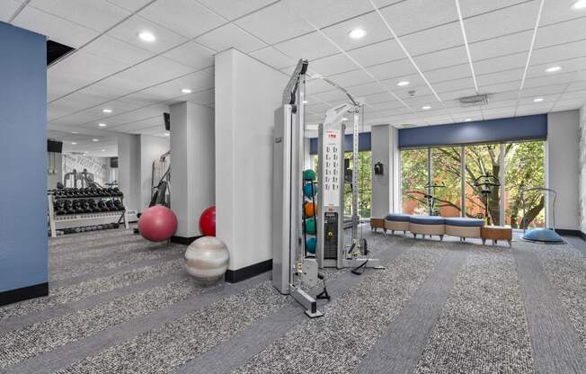 a rendering of a fitness room in the new building