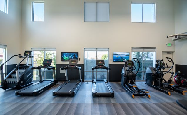 Fitness Center with Treadmills at Garden Lofts Apartments, Salt Lake City