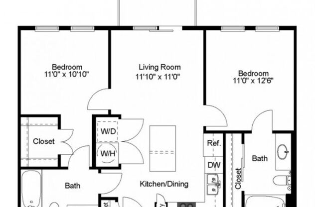 2 beds, 2 baths, 875 sqft, $1,474, Unit 3207