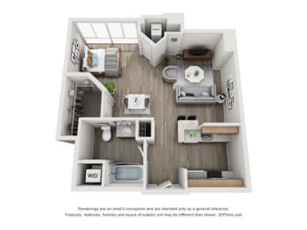 Studio, 1 bath, 564 sqft, $2,243