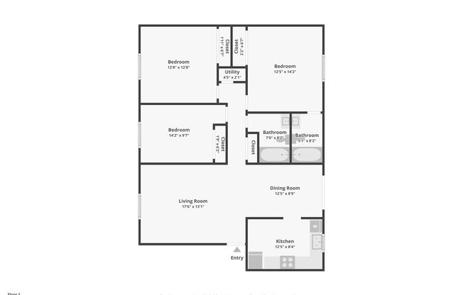 3 beds, 2 baths, 1,300 sqft, $1,800