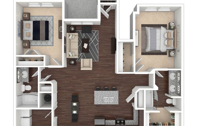 2 beds, 2 baths, 1,146 sqft, $1,530