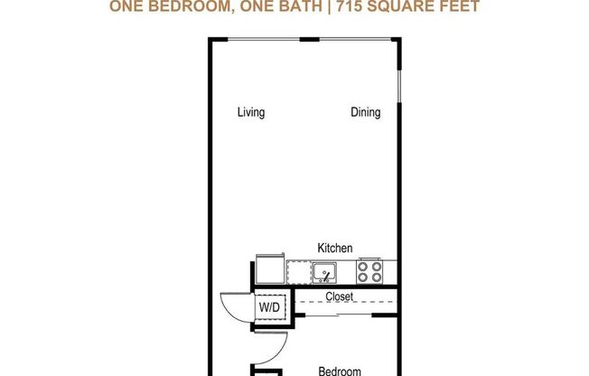 1 bed, 1 bath, 715 sqft, $1,525, Unit 206-MFTE