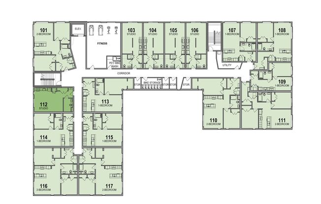 Studio, 1 bath, 430 sqft, $1,790, Unit 212