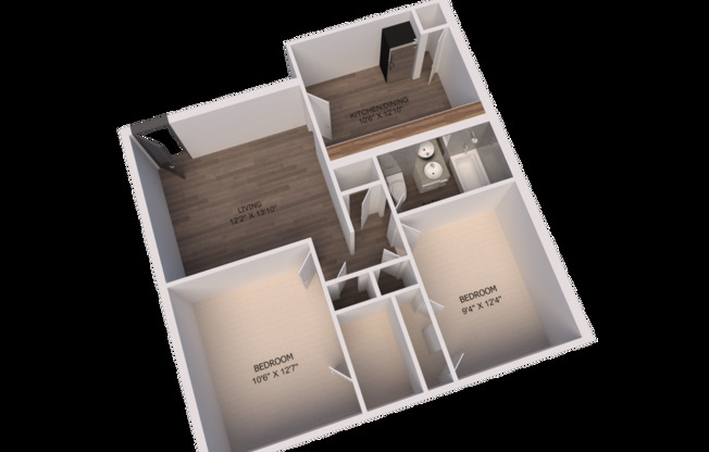 2 beds, 1 bath, 950 sqft, $835