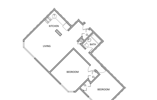 2 beds, 1 bath, 825 sqft, $3,700, Unit D11A