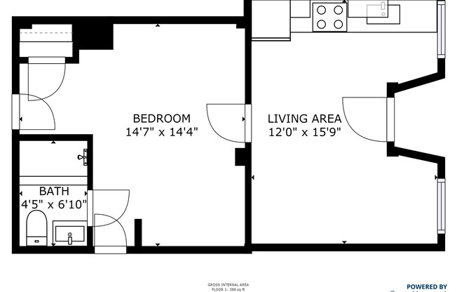 Studio, 1 bath, $2,950, Unit 1