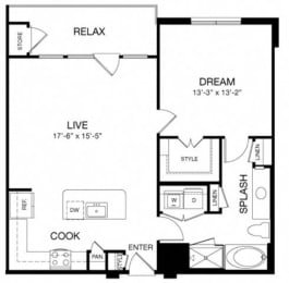 1 bed, 1 bath, 888 sqft, $1,419