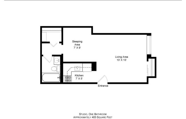 Studio, 1 bath, 305 sqft, $1,295, Unit 410