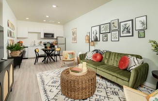 Kitchen and living Room at Streamliner 67th in Phoenix Arizona