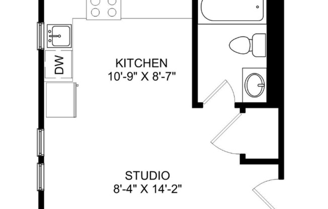 Studio, 1 bath, $999, Unit 05