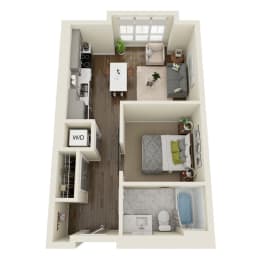 Studio, 1 bath, 526 sqft, $950