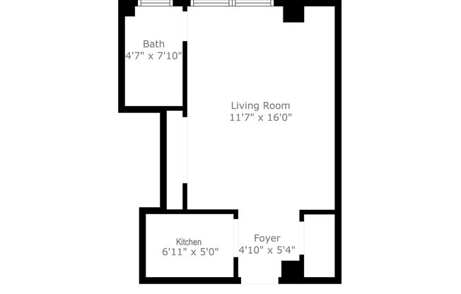 Studio, 1 bath, 283 sqft, $795, Unit 104