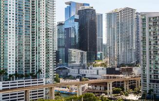 View of Modera Riverside neighborhood with convenient highway access in Miami, FL.
