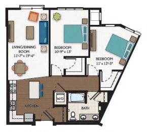 2 beds, 1 bath, 1,065 sqft, $1,837