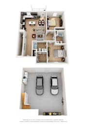 2 beds, 2 baths, 1,104 sqft, $1,719