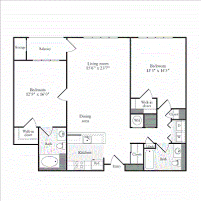 2 beds, 2 baths, 1,319 sqft, $3,575, Unit 206