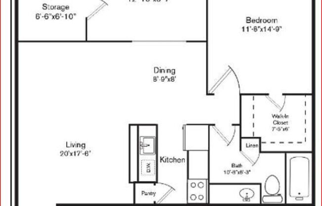 1 bed, 1 bath, 834 sqft, $1,295