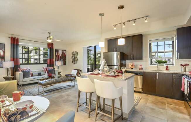 Stylish kitchen with stainless steel appliances at Palm Ranch Apartments in Davie, FL