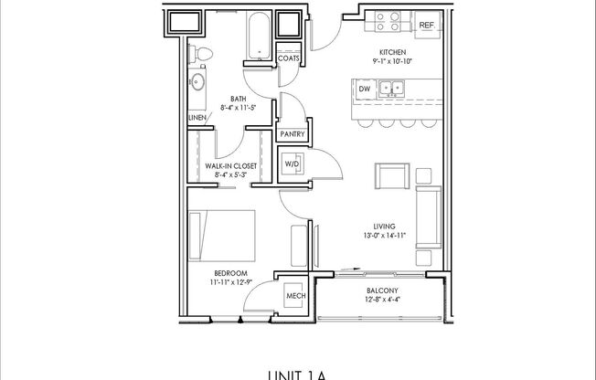 1 bed, 1 bath, 752 sqft, $1,437