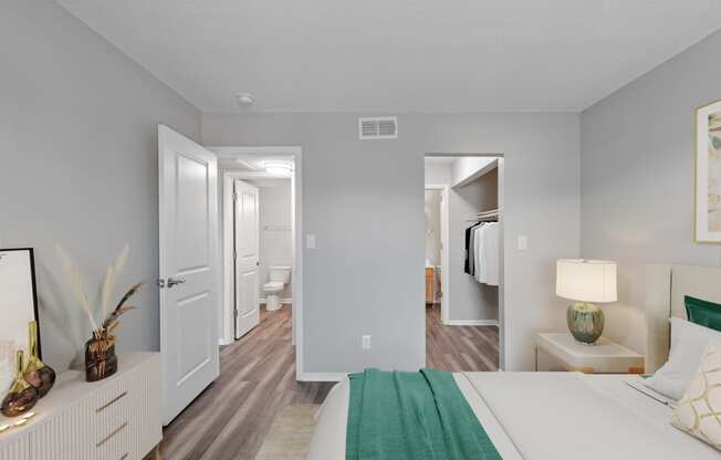 our apartments offer a bedroom with a king sized bed and a bathroom