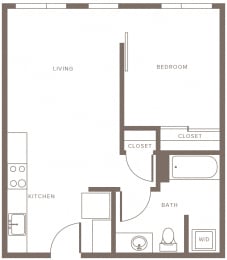 1 bed, 1 bath, 583 sqft, $1,458