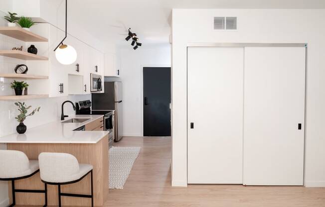 Dining Area With Kitchen at CityLine Apartments, Minnesota