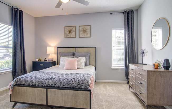 Bedroom With Expansive Windows at STONEGATE, Birmingham, AL, 35211