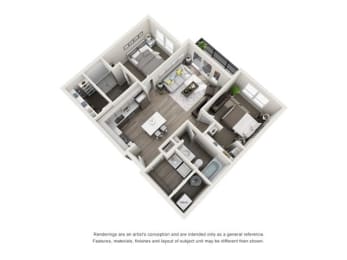 2 beds, 2 baths, 932 sqft, $1,598