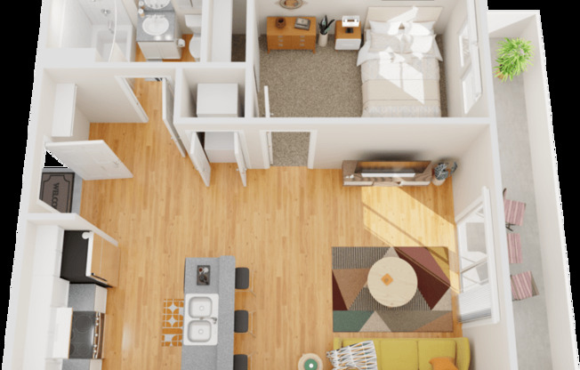 1 bed, 1 bath, 474 sqft, $2,584