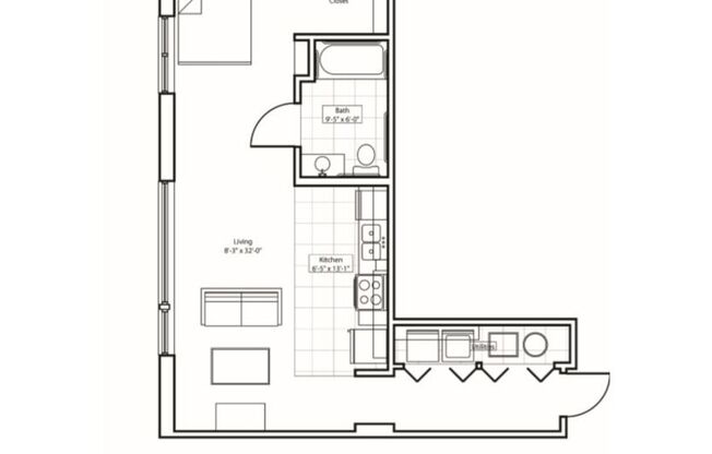 Studio, 1 bath, 620 sqft, $1,479