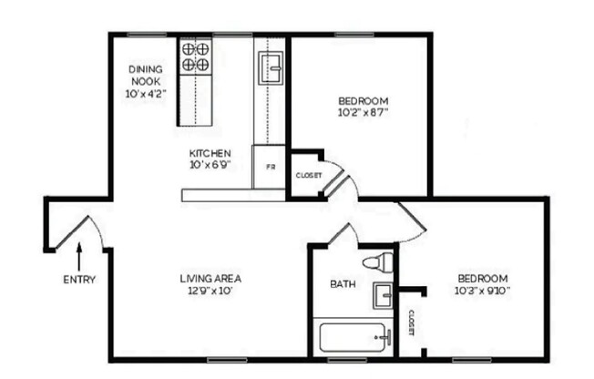 2 beds, 1 bath, $2,400, Unit 4G