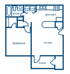 1 bed, 1 bath, 625 sqft, $1,068