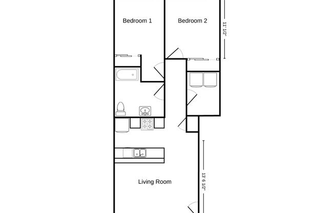 2 beds, 1 bath, 923 sqft, $1,195, Unit FL 5863-36