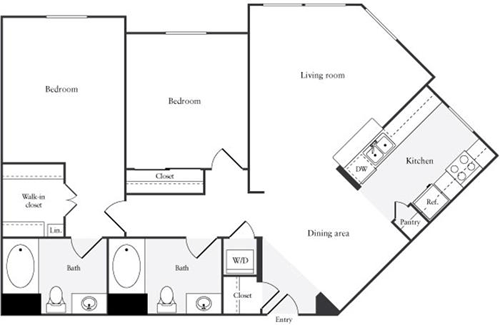 2 beds, 2 baths, 1,134 sqft, $4,046, Unit 2031