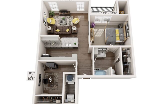 1 bed, 1 bath, 858 sqft, $1,700, Unit 4310