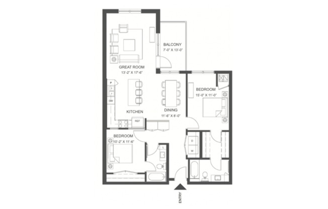 2 beds, 2 baths, 1,200 sqft, $2,995, Unit 227